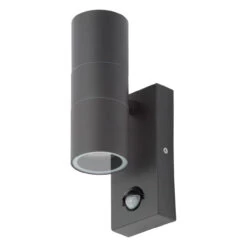 Zink LETO Outdoor Up And Down Wall Light With PIR Anthracite Grey