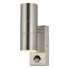 Zink LETO Outdoor Up And Down Wall Light With PIR Stainless Steel -Home Lighting Store zinc leto outdoor up and down wall light with pir stainless steel 6562 5020024704031 07590.1578928268 35257.1650468008