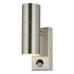 Zink LETO Outdoor Up And Down Wall Light With PIR Stainless Steel
