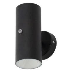 Zink 10W LED Outdoor Up And Down Wall Light With Dusk Til Dawn Sensor Black