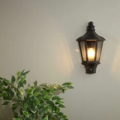 Zink PARESI Outdoor Half Lantern With Dusk Til Dawn Sensor Black -Home Lighting Store zinc paresi outdoor half lantern with dusk til dawn sensor black 6691 5020024705564 18909.1578928268 98140.1650461828