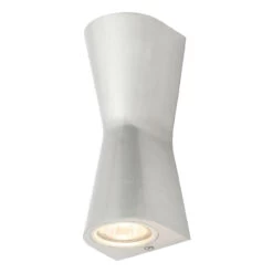 Zink SKYE Outdoor Double Cone Up And Down Wall Light Polished Aluminium
